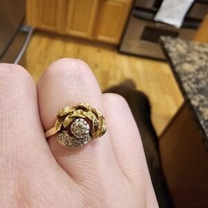 vintage floral ring 14k gold